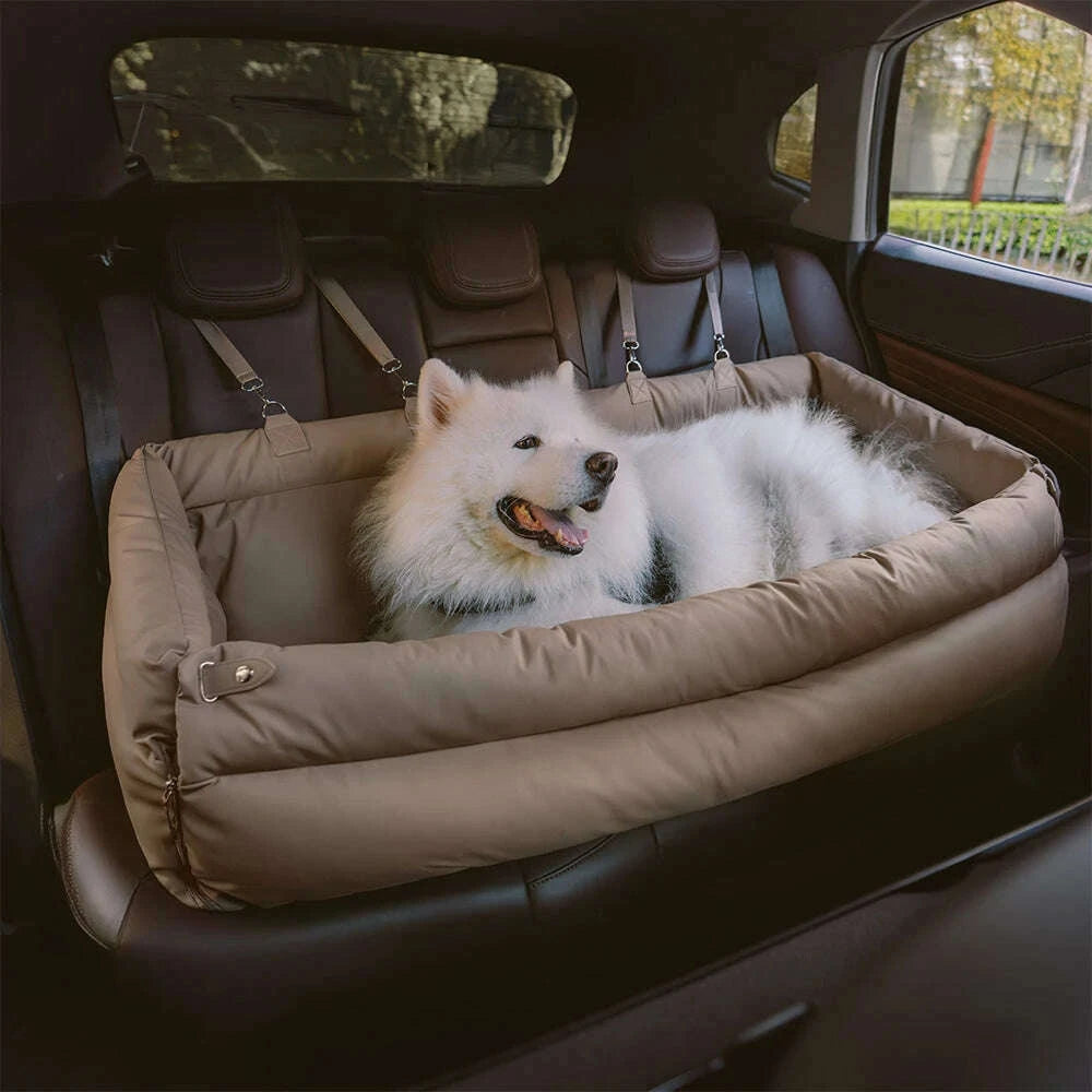 pet-outing-lathe-luxury-faux-leather-dog-car-seatcat-car-bedbooster-bed-pet-booster-car-seat-dog-cat-travel-seatkimlud-womens-fashion-34605349