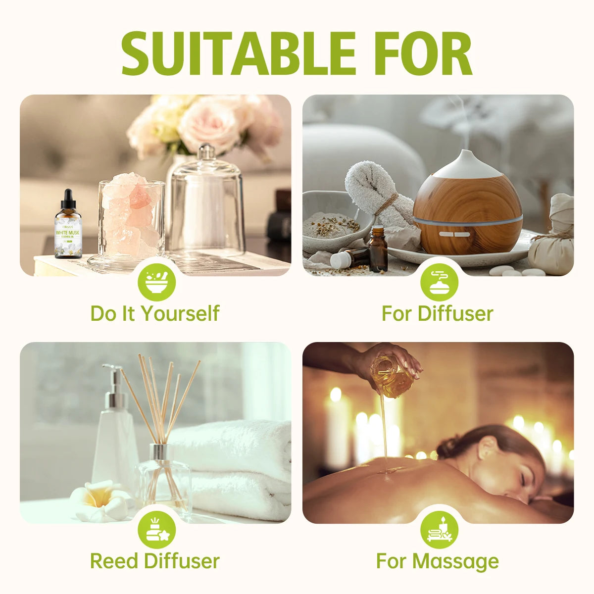 KIMLUD, White Musk Essential Oil White Vanilla Rich Smell Skin Care Hair Care Hydrating Moisturizing Aromatherapy Aromatherapy Candle, KIMLUD Womens Clothes