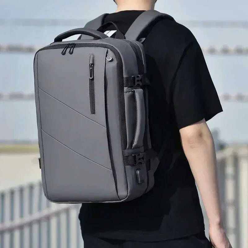 KIMLUD, Mens Business Laptop Backpack Large Capacity Expandable Backpack Waterproof USB Travel backpacks men camping Mochaila, KIMLUD Womens Clothes