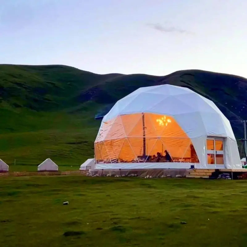 Geodesic Dome Tent 5-Meter Diameter — Cream | KIMLUD
