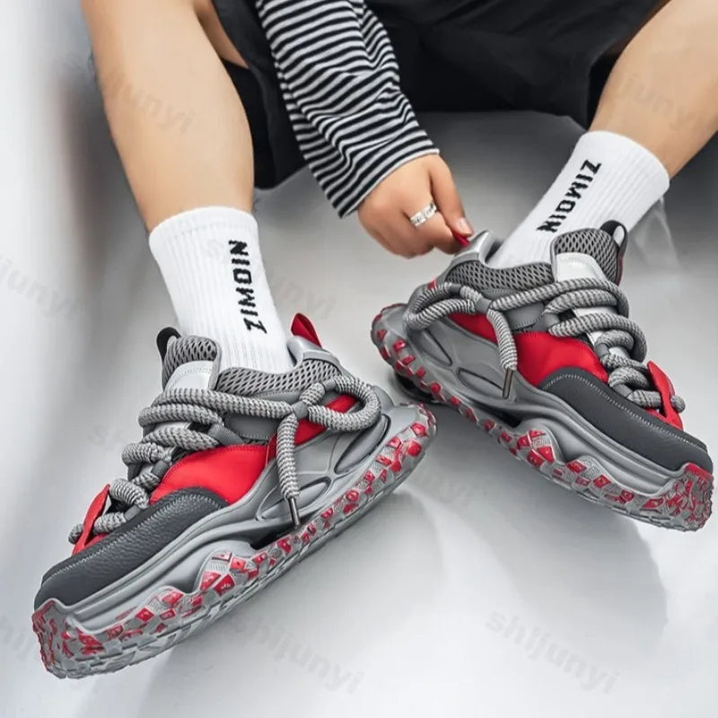 Fashion Trend Casual Low Top Non Slip Sport Shoes for Men 2025 Autumn New Mesh Breathable Comfortable Versatile Chunky sneakers