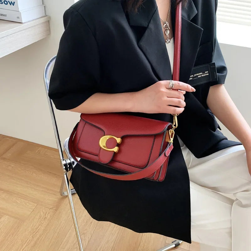 PU Leather Caviar-Grain Square Bag Crossbody — Black | KIMLUD