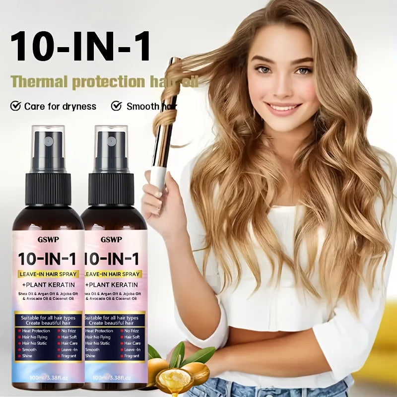 Argan Oil Leave-In Hair Spray 10-In-1 — Amber | KIMLUD