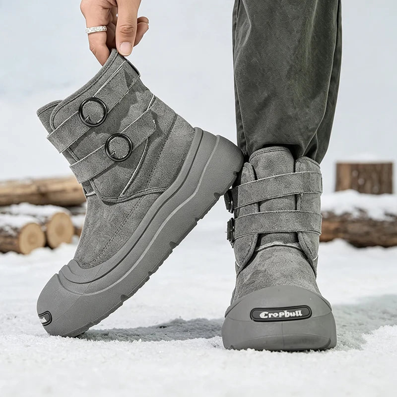 Snow Boots – Fleece-Lined Warm – Ankle Length Moto Style | KIMLUD