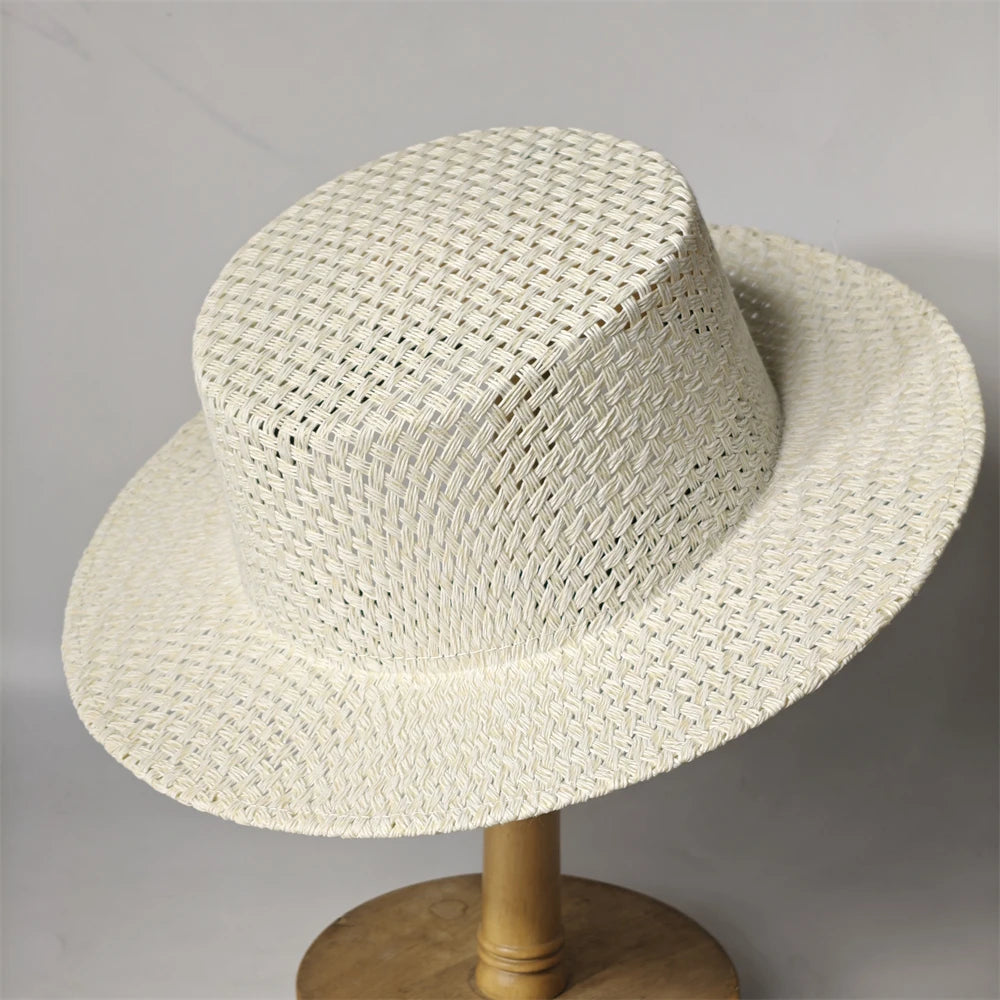 2026 New Hat Panama Straw Hat British Top Hat Men's and Women's Foldable Sun Shading Beach Hat Sun Protection hat