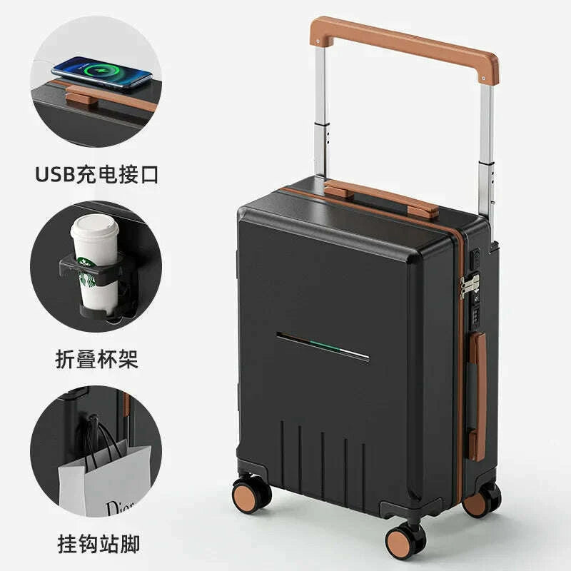luggage-sets-english-multifunctional-wide-tie-rod-suitcase-20-inches-fashionable-and-lightweight-universal-wheel-suitcasekimlud-womens-fashion-34612604