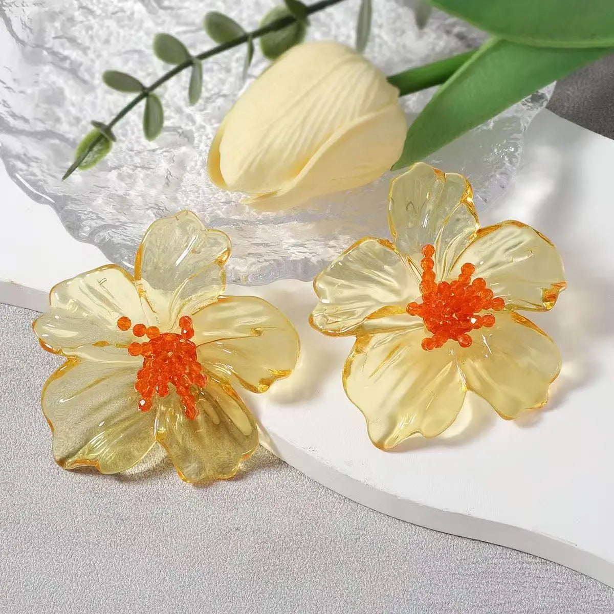 Geometric Zinc Alloy Earrings Water Drop Long — Clear | KIMLUD