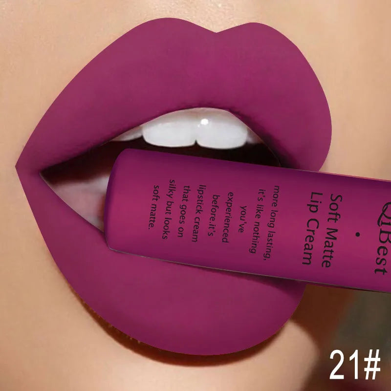 Velvet Matte Lip Gloss Waterproof — Nude Red | KIMLUD
