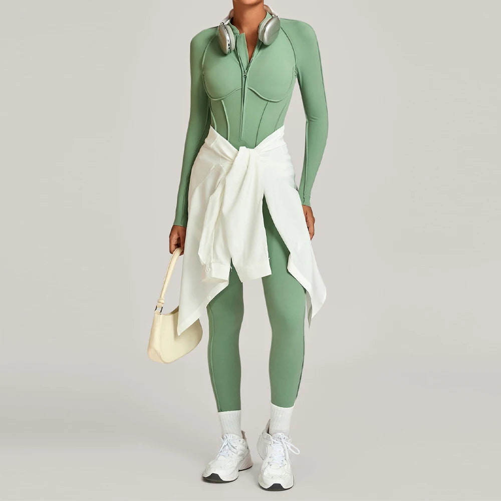 Jumpsuit – Zipper Long Sleeve – Nylon Elastane | KIMLUD