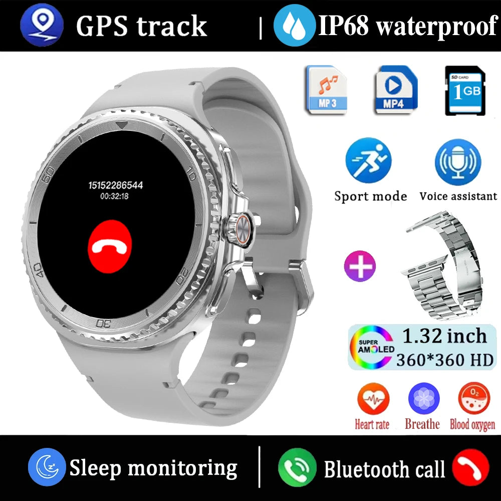 2025 New Smart Watch 8 Ultra GPS Tracking Watches Men Women AMOLED Always Display Bluetooth Call Sports Smartwatche For Android