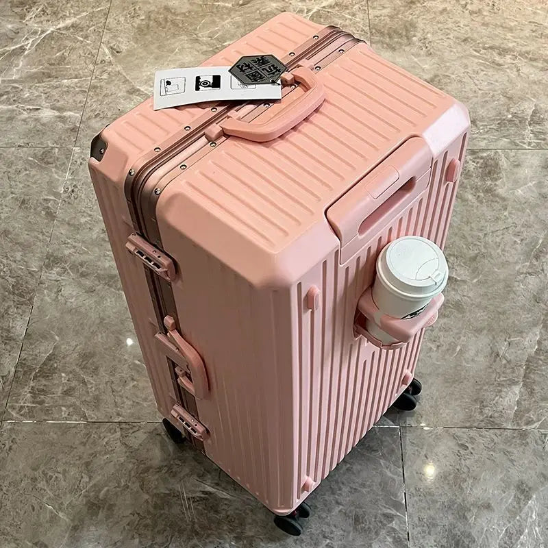 Aluminum-Frame Luggage Large Capacity Cup Holder — Black | KIMLUD