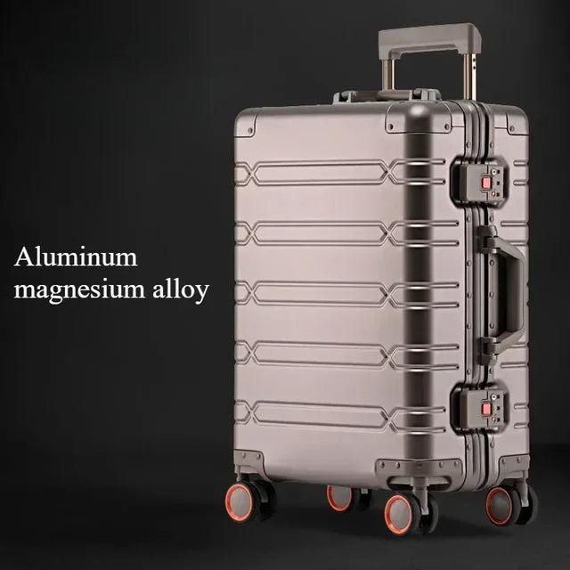 Large Capacity Trolley Suitcase Travel Bag Aluminum-magnesium Alloy Travel Suitcase Business Rolling Luggage