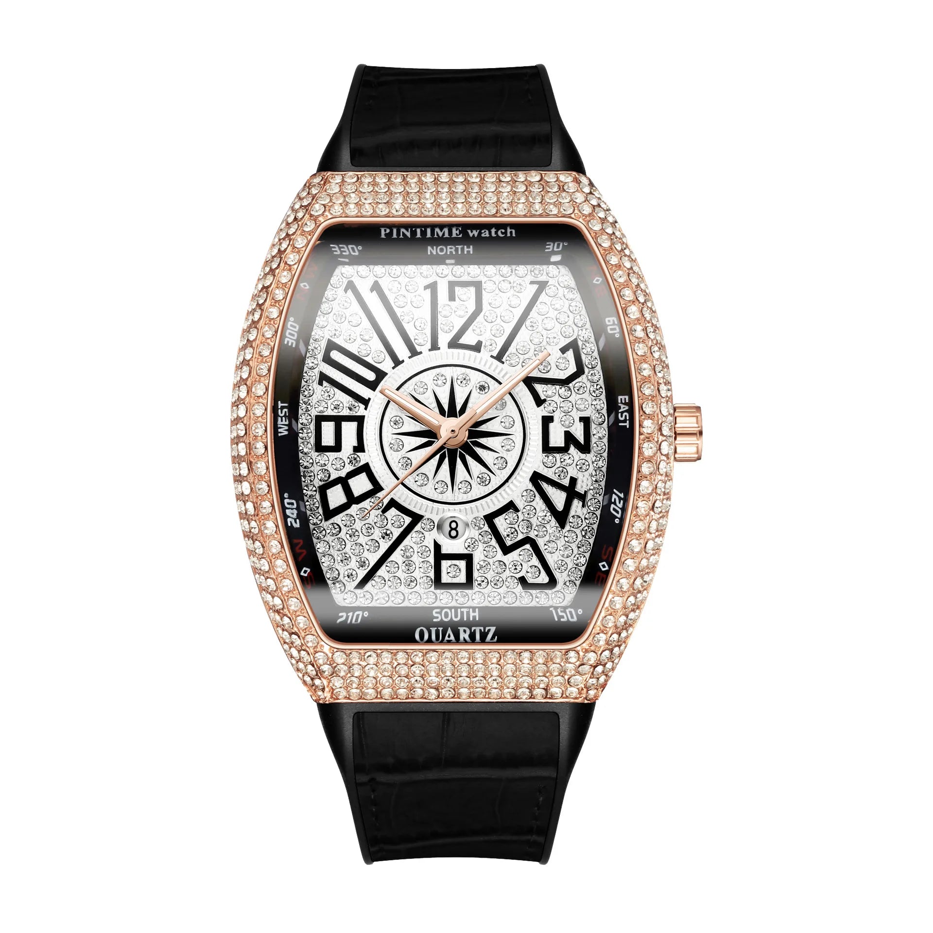 Fashion Mens Watches Men Wristwatches Automatic Quartz Man Clock Male Luxury Reloj Diamond Big Large Arabic Numeral Dial Watch