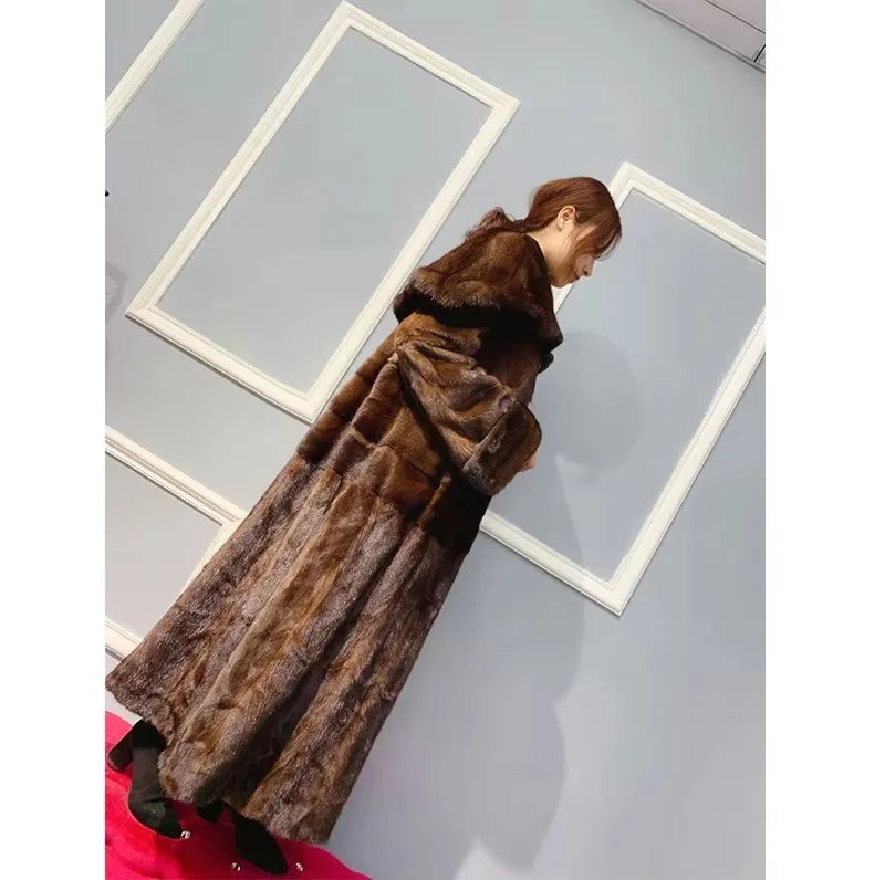 Mink Fur Coat – Real Mink Fur – Long Coat Silhouette | KIMLUD