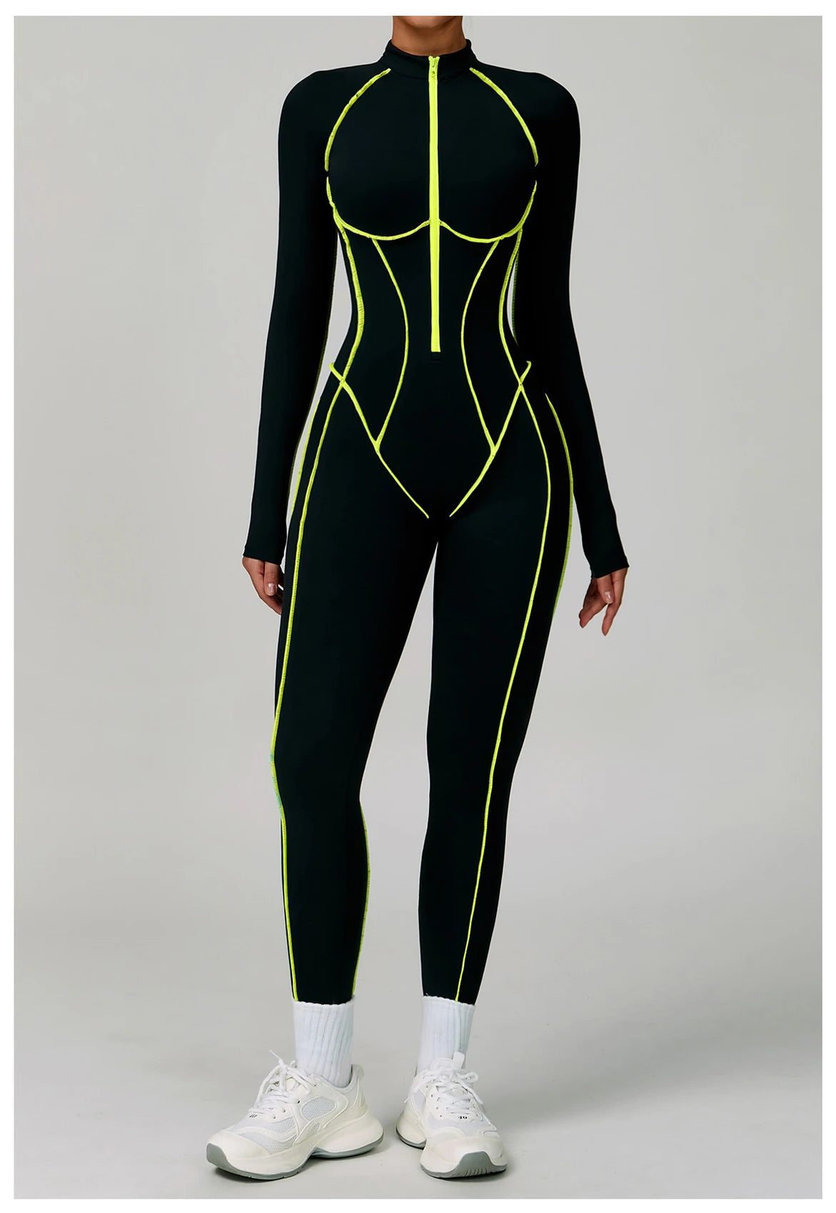 Yoga Bodysuits Women  Breathable Workout Sets Gym Clothes Push Up Fitness Running Sportwear Sexy Zipper Leggings Suit
