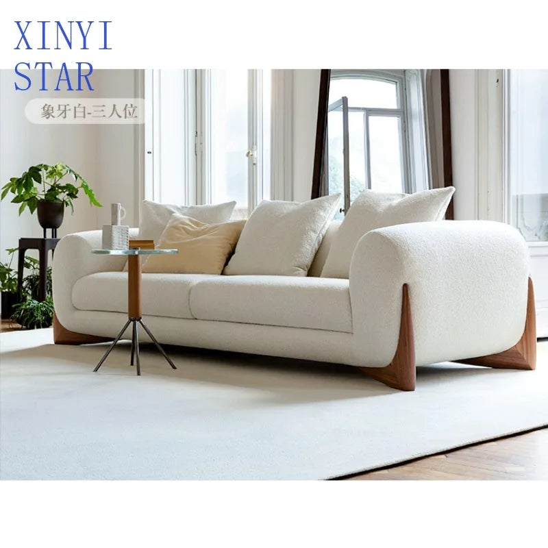 Nordic Fabric Sofa Wabi-Sabi — Ivory White | KIMLUD