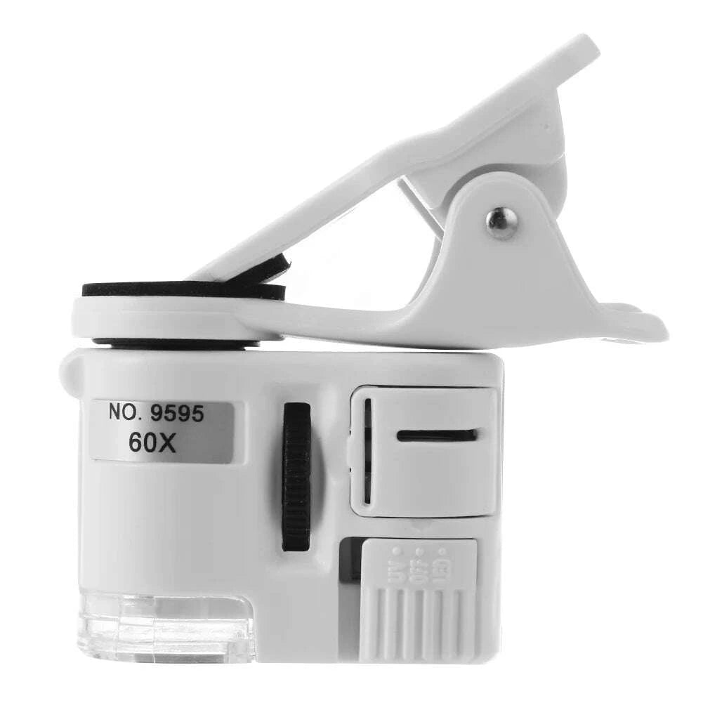 KIMLUD, 60X Mobile Phone Camera Clip Lens Mini Pocket UV/white Magnifier Portable Jeweler Microscope Loupe Used for students and learnin, KIMLUD Womens Clothes