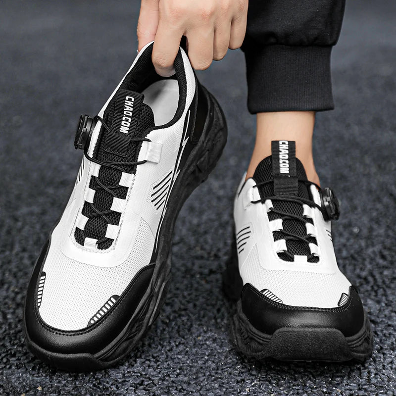 Breathable Korean Sneakers Rotating Laces — Black | KIMLUD