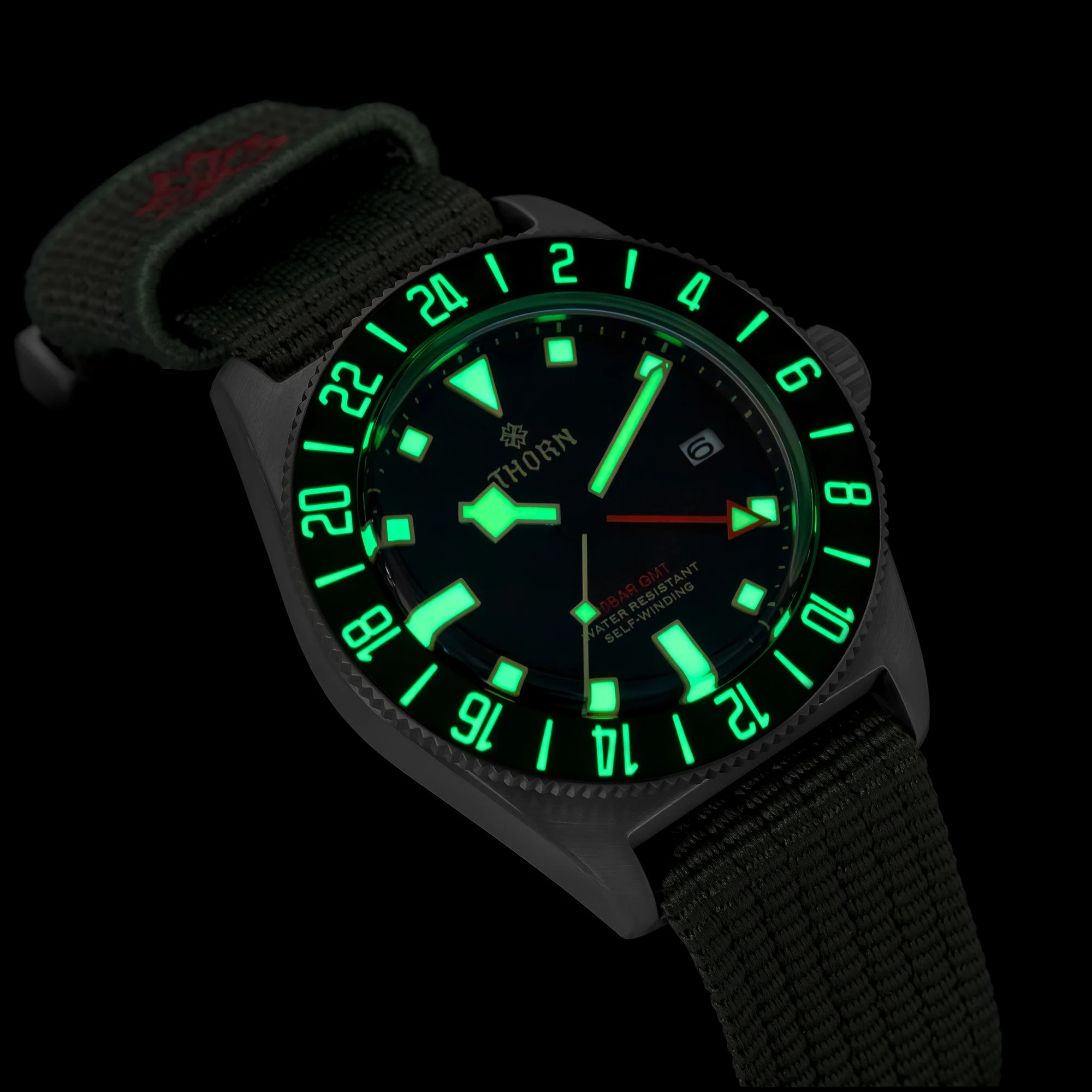 Titanium GMT Dive Watch 42mm NH34 Automatic — Black | KIMLUD