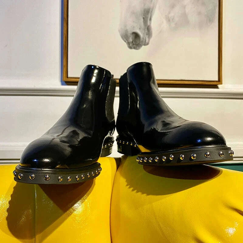 autumn-and-winter-new-cowhide-riveted-bottom-pointed-chelsea-boots-sleeve-elastic-belt-short-tube-large-flat-bottom-men39s-boots-kimlud-kimlud-33910789