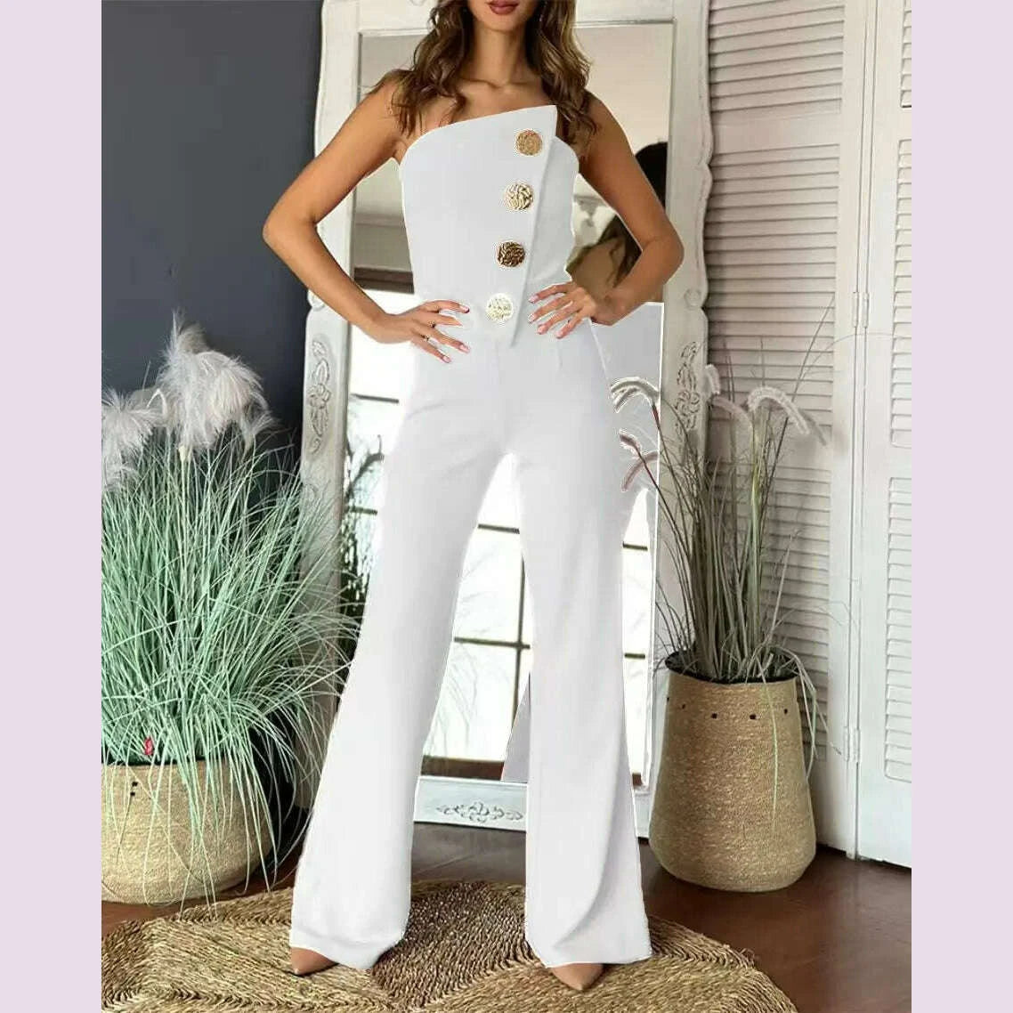 Elegant Jumpsuit for Women Dressy Sexy Off Shoulder Wide Leg Pant Suit Elegant Jumpsuit for Women Dressy Sexy Off Shoulder Wide Leg Pant Suit