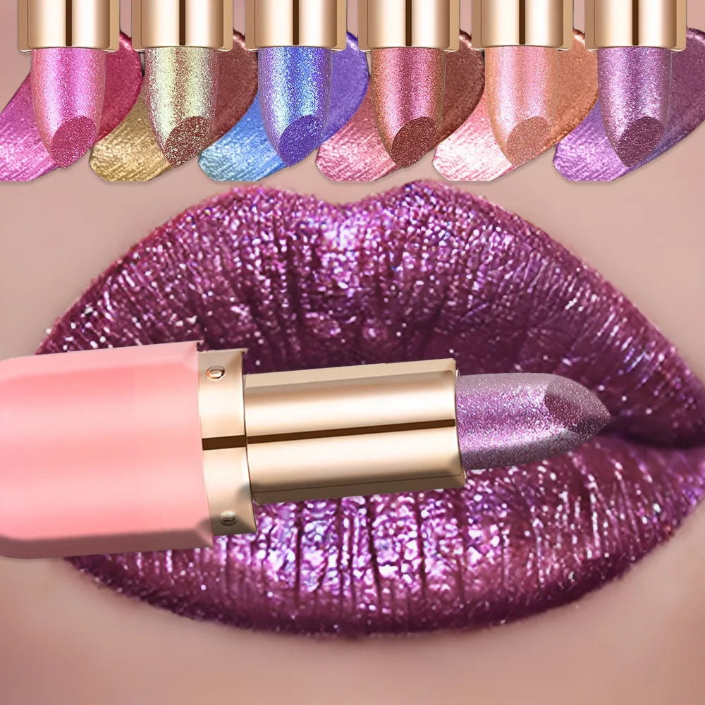 Lipstick - 7-Color Aurora Chameleon Metallic - Blue Purple | KIMLUD