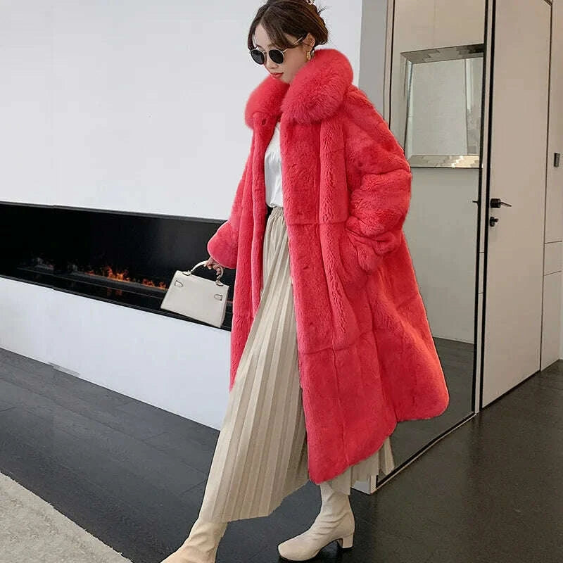 KIMLUD, 5XL Oversized Autumn Winter Faux Fur Coat Women Loose Long Plush Jackets Thick Warm OverCoat Female Large Fur Collar Parka 2023, KIMLUD Womens Clothes