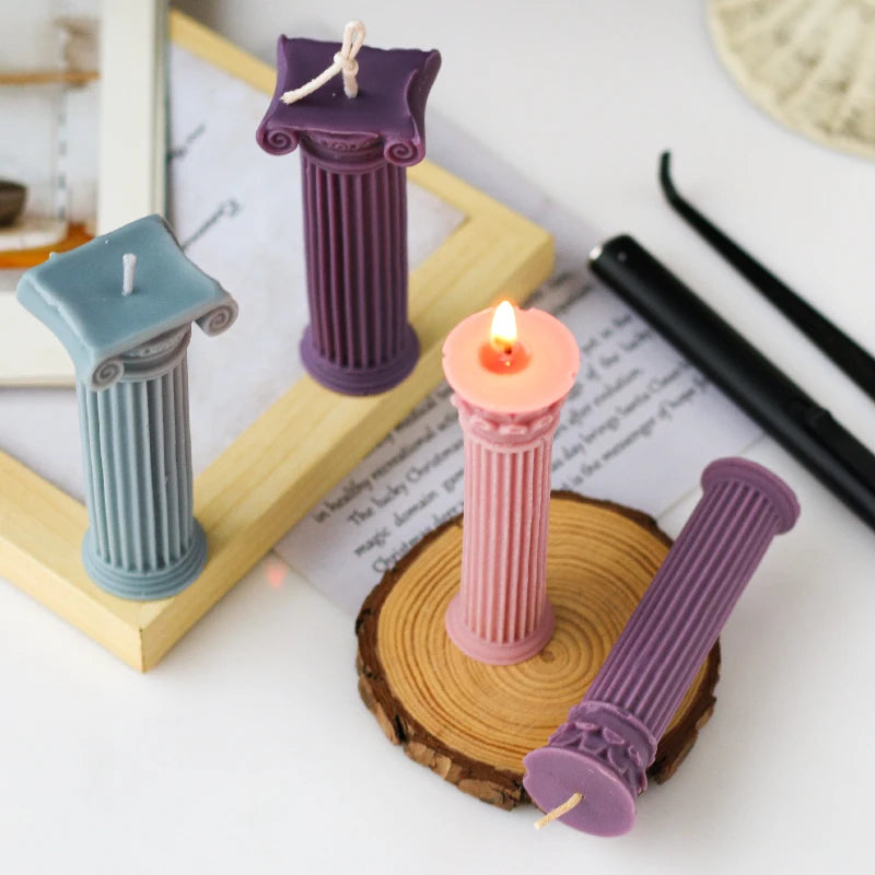 KIMLUD, 3D Roman Column Candle Mold Ancient Pillar Silicone Mold DIY Venus Portrait Scented Candle Body Plaster Silicone Mold Home Decor, KIMLUD Womens Clothes