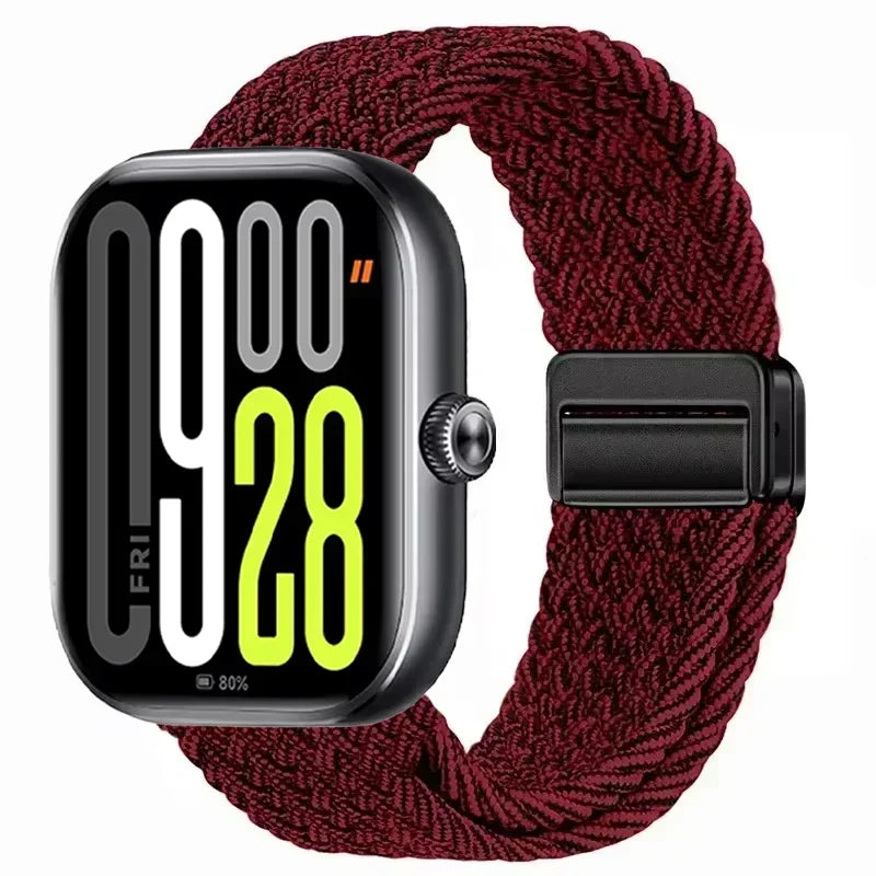 Magnetic Braided Nylon Loop Band for Xiaomi Redmi Watch 6 5 4 Strap Adjustable Sport Replacement Correa Bracelet Mi Band 9 8 Pro