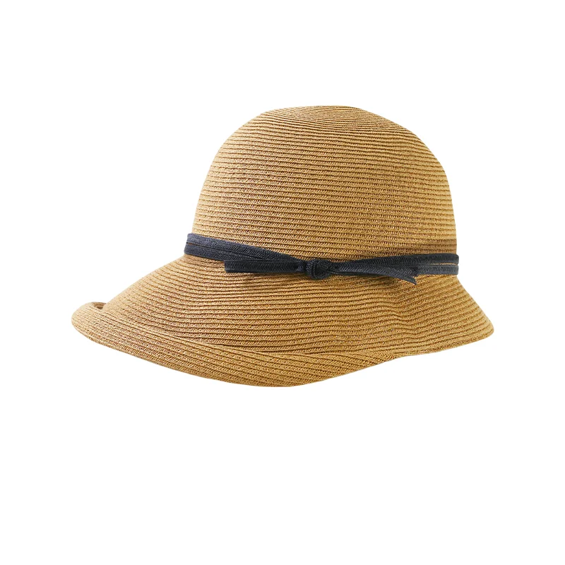 KIMLUD, Hepburn Style Straw Hat Women Age Reduction Face Small Curly Edge SunHat Female Summer Beach Hat Japan Holiday Party Cap UPF50+, Coffee / CHINA, KIMLUD Womens Clothes