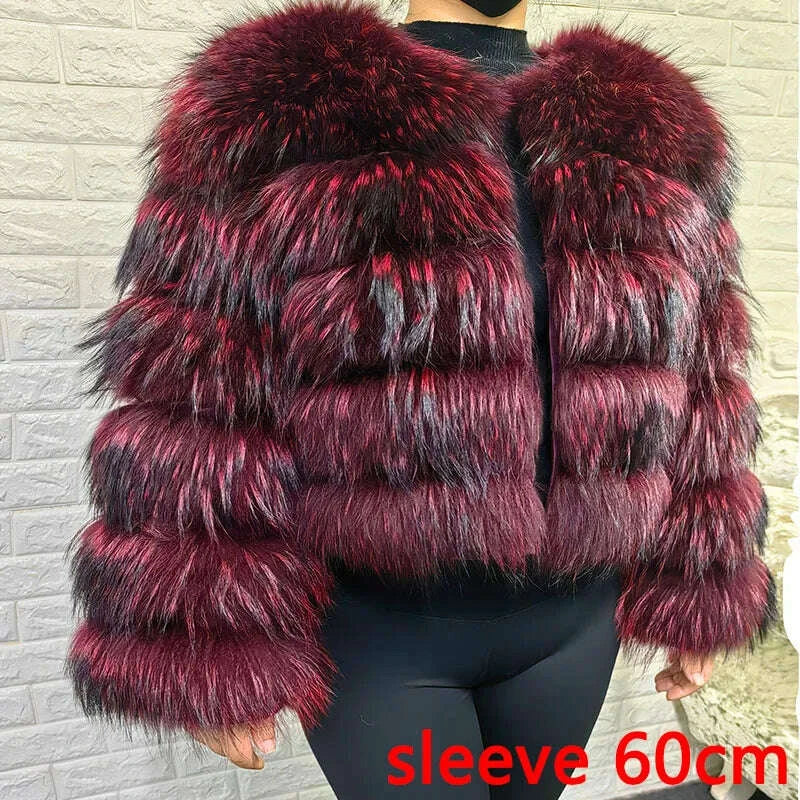 KIMLUD, MAOMAOKONG Super Hot Winter Women Luxury Thick Real Raccoon Fur Coat Natural Fox Fur Jacket Plus Size Furry Jackets Female Vest, KIMLUD Womens Clothes