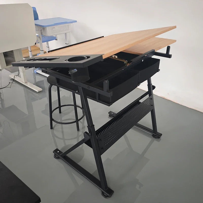 A Adjustable Height Wooden Drawing Table for Artwork, Study, Office, and Dining Ideal for Small Décor and Miniature Models