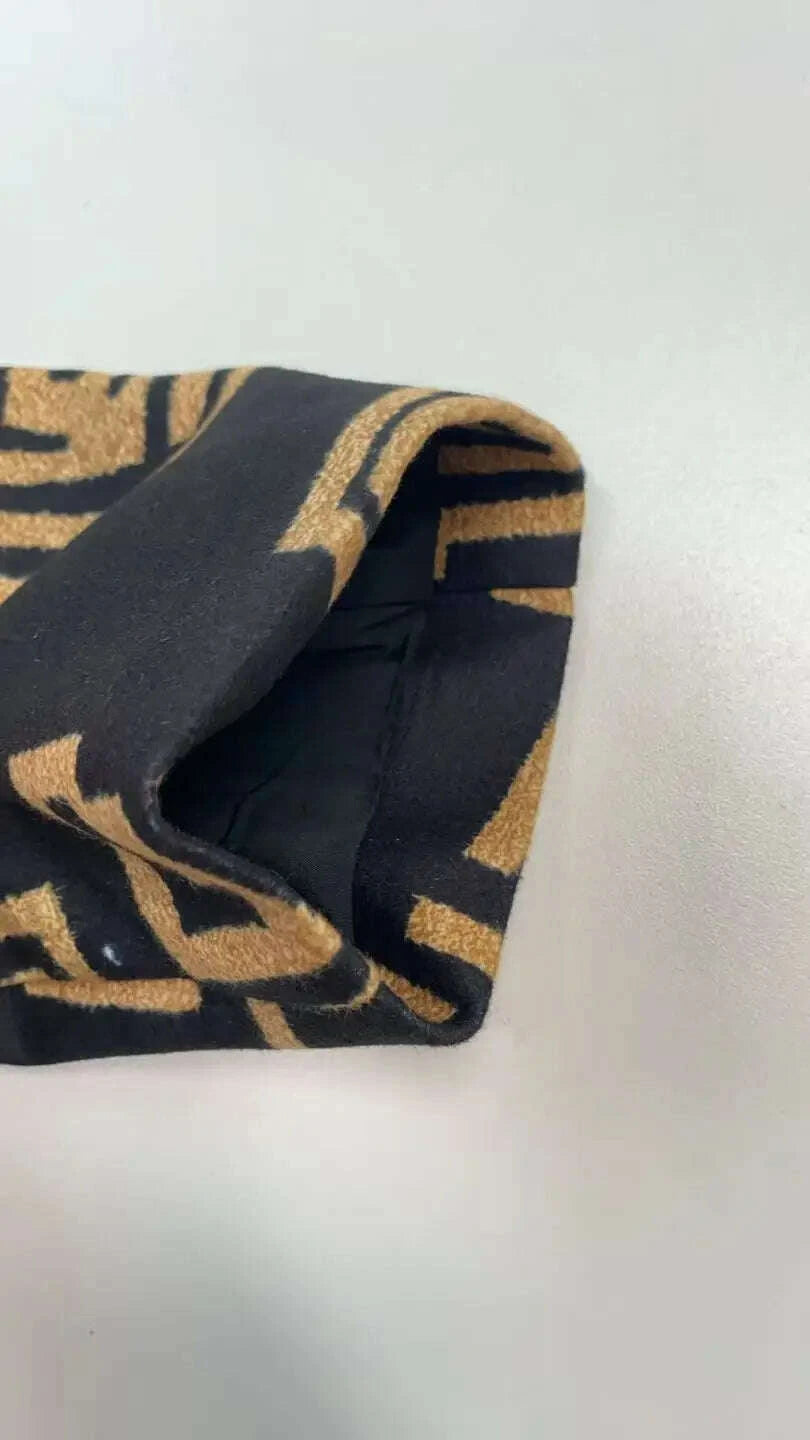 KIMLUD, Modigirl 2026 New Spring Women's Vintage Midi Length Coat Urban Trendy Golden Meander Print Long Jackets Pockets female, KIMLUD Womens Clothes