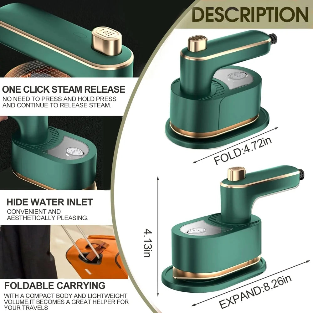 Portable Handheld Garment Steamer — Black | KIMLUD