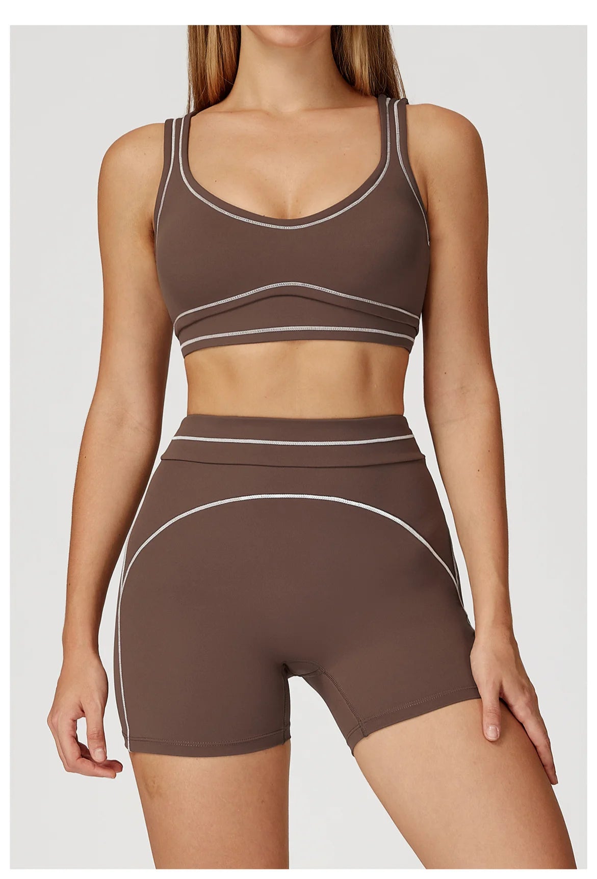Knit Yoga Sports Bra Backless Breathable Elastic Support For Running And Workout — Mauve | KIMLUD
