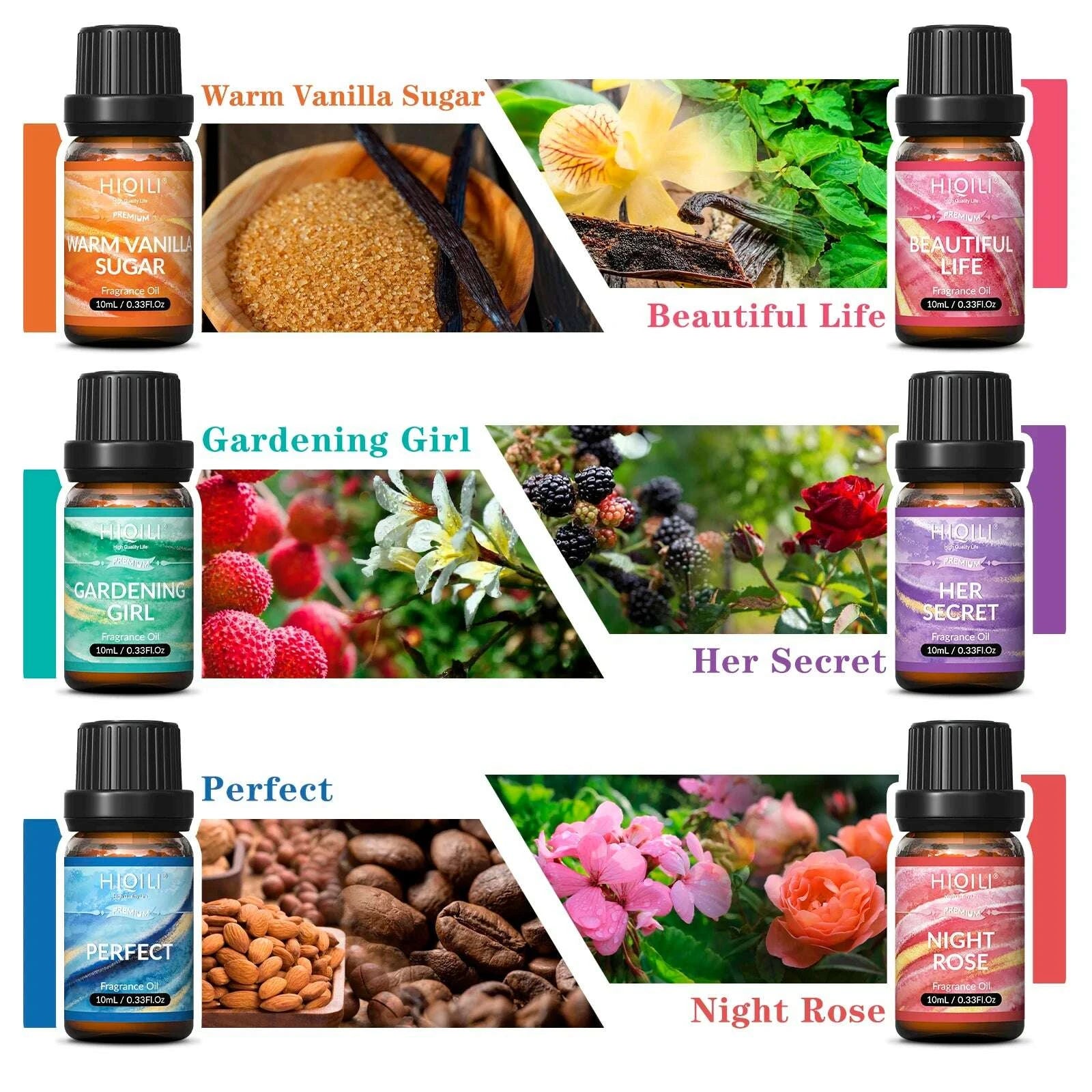 KIMLUD, HIQILI Fragrance Oils Set-Women Theme | TOP 6 Gift Set Use for Aromatherapy,Diffuser,Humidifier,Candles | Car,Home,hotel,Travel, KIMLUD Womens Clothes