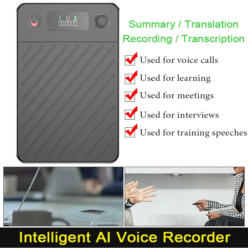 KIMLUD, 8-256GB AI Voice Recorder with Display Screen Real-Time Transcription & Translation Summarization Device for Lectures Meetings, KIMLUD Womens Clothes
