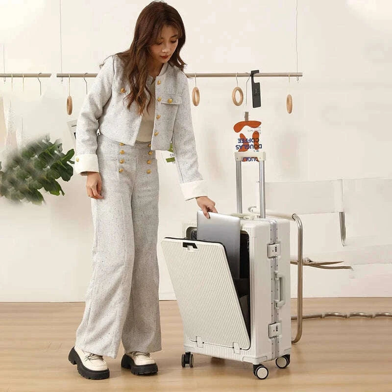 new-suitcase-front-opening-laptop-bag-aluminum-frame-luggage-with-usb-port-password-trolley-case-travel-suitcases-20-28-inchkimlud-womens-fashion-34613303