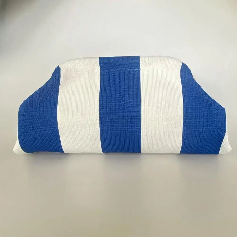 Striped Polyester Clutch Bag Small — Multicolor | KIMLUD