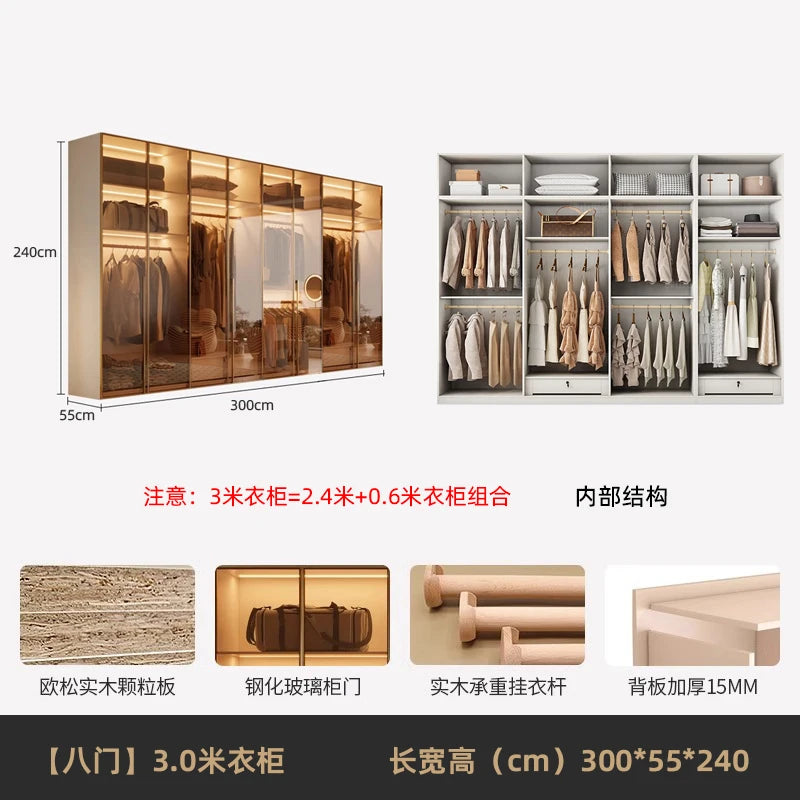 Fabric Open Closet Display Wooden Minimalist Modern Wardrobe Jewelry Cube Modular Wearable Storage Guarda Roupa Salon Furniture