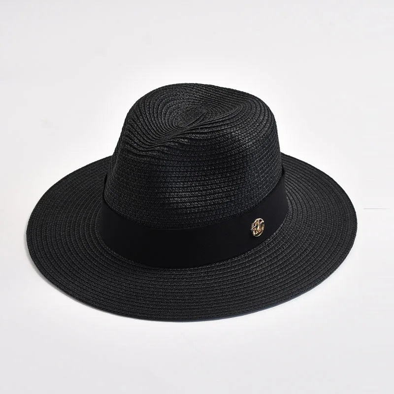 Panama Style Sun Hats Ribbon Decoration — Natural | KIMLUD
