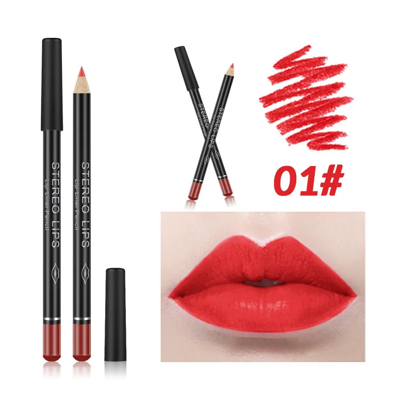 Matte Brown Lip Liner Pencil Lip Outline Contouring Lasting Waterproof Lipstick Crayon Pigments Moisturizing Lip Balm Cosmetics