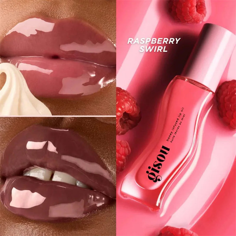 Glazed Lip Balm Lip Oil Gloss Hybrid Nourishing Honey-Infused Shine — Plum | KIMLUD