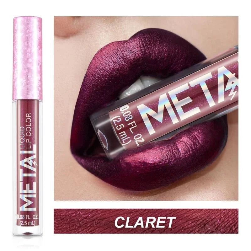 Liquid Lipstick – Glitter Metallic Waterproof Shine | KIMLUD