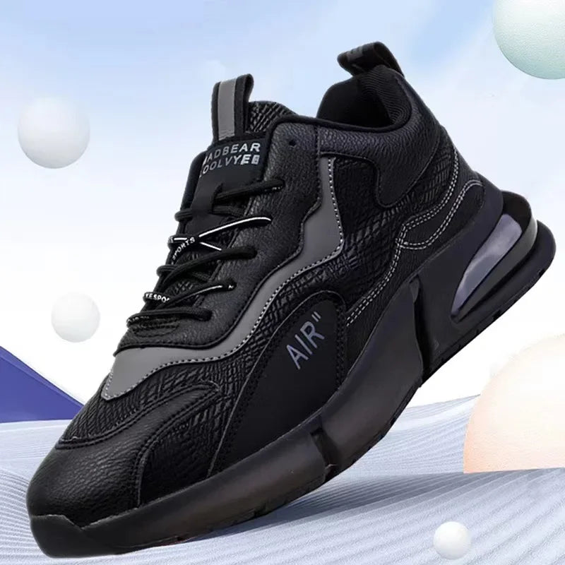 Leather Men's Shoes Comfortable Platform Sneakers for Men Casual Shoes Non Slip Wear-resistant Men Tennis Shoes Neakers Male
