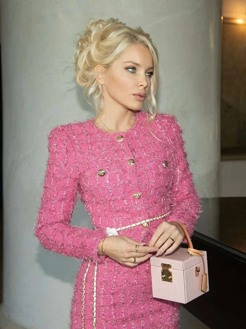 modphy-autumn-fashion-rose-red-woolen-two-piece-set-women-golden-button-chain-belt-tweed-short-jacket-coatsplit-midi-skirt-suitkimlud-womens-clothes-35079673