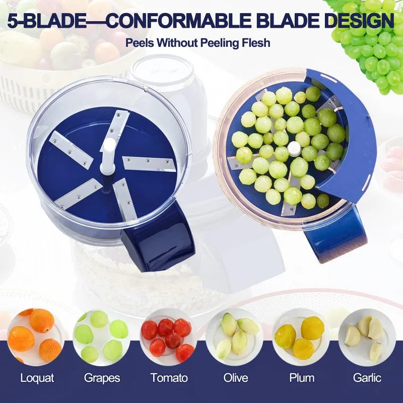 Stainless Steel Electric Grape Peeling Machine Kitchen Peeler High-Speed Fruit Skin Remover Tool Rechargeable forHome Commercial