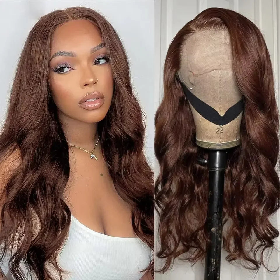 Lace Front Wig – HD Lace Front – Remy Hair – Chocolate Brown | KIMLUD