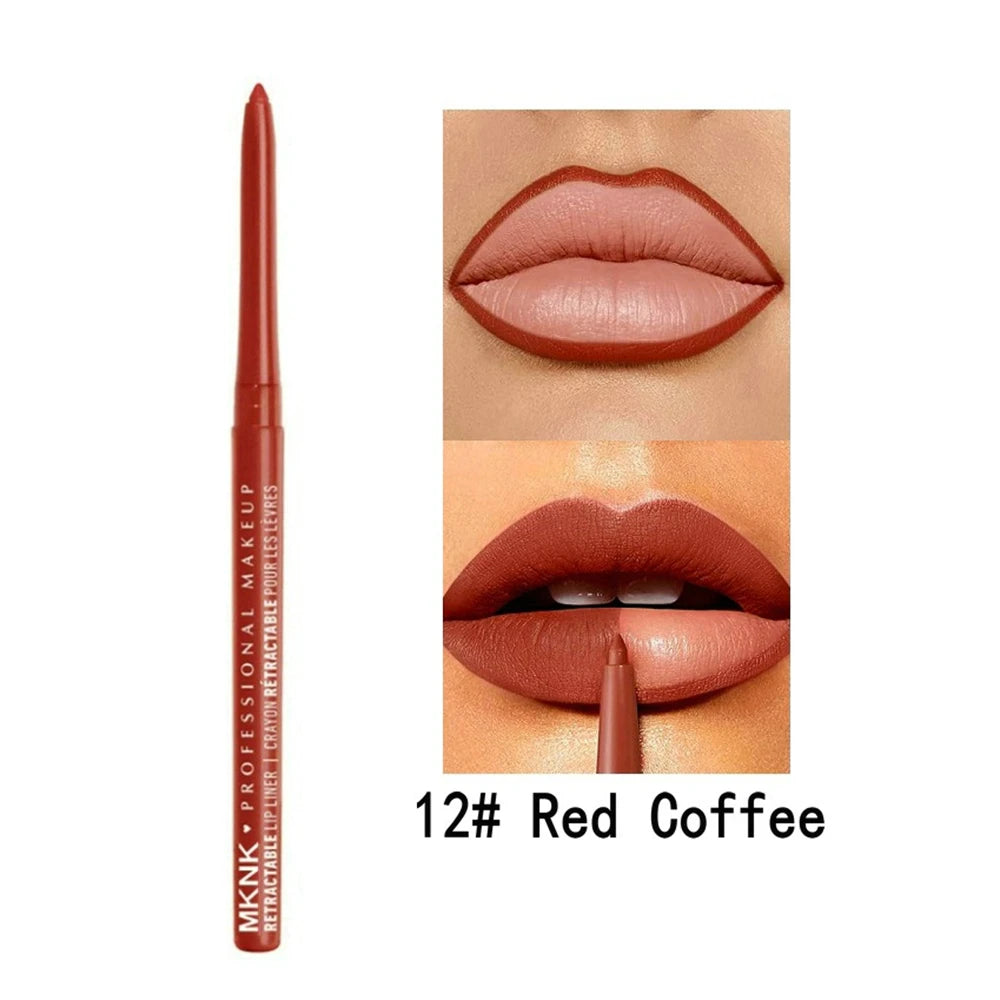 6 Color Matte Lipliner Pencil Brown Contour Tint Lipstick Waterproof Long Lasting Non-stick Cup Moisturising Lip Makeup Cosmetic