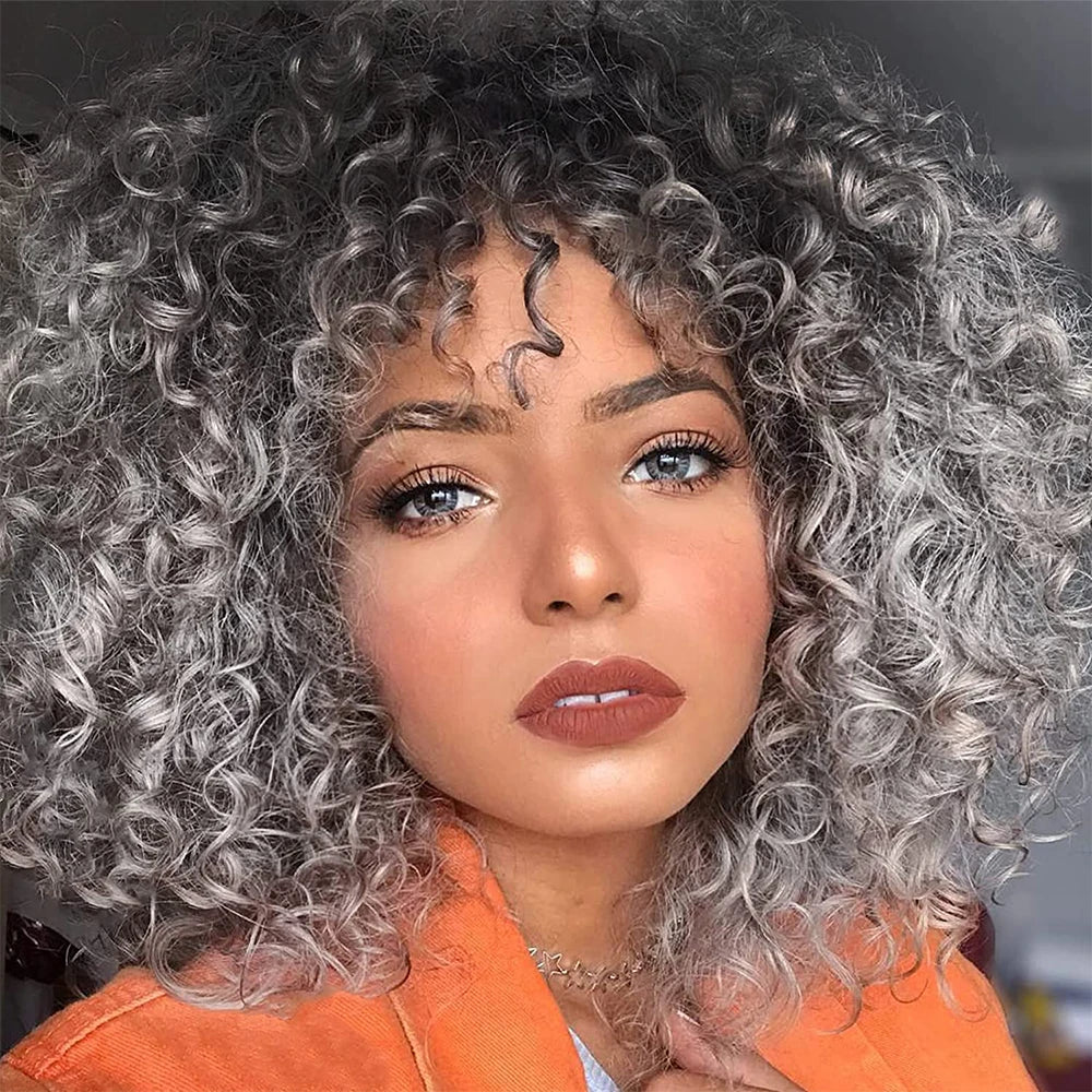 Afro Kinky Curly Wig Hair Wigs Synthetic Heat Resistant — Blonde | KIMLUD